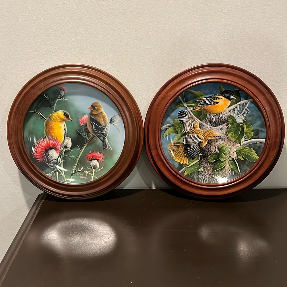 by Kevin Daniel collectors plates The Goldfinch and The Baltimore Oriole